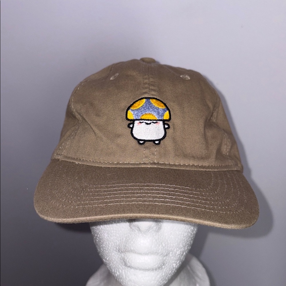 Port Authority Brown Tan Embroidered Mushroom Smoko Baseball Hat Cap